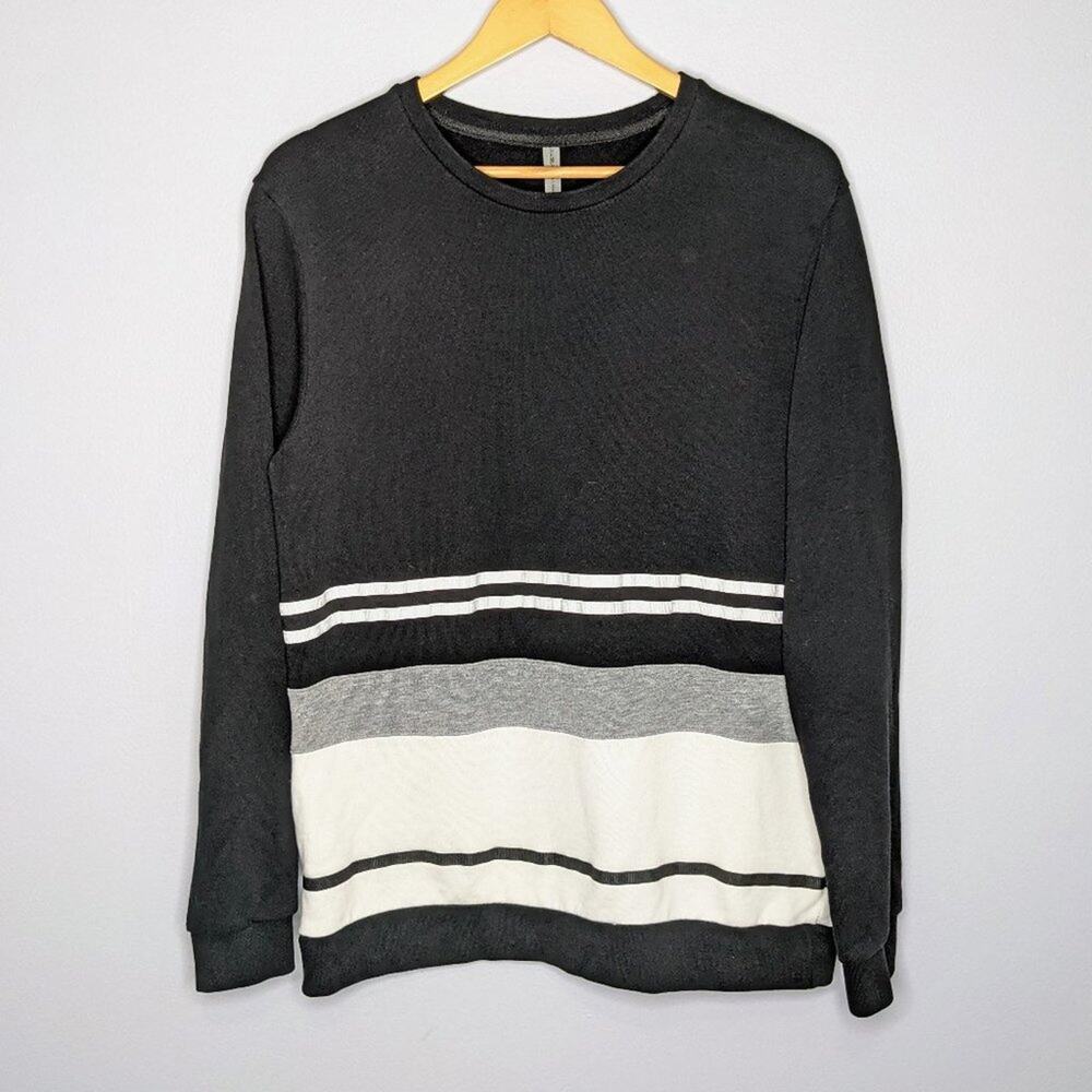 Piazza Italia Black Long Sleeve Stripe Sweatshirt